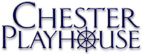 The original Chester Playhouse logo. The text is blue with a ship's steering wheel as the "o" in house.