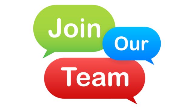 Join Our Team in three coloured bubbles Green, Blue and Red