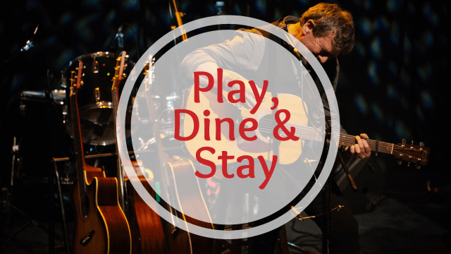 Text reads play, dine and stay! make it a night out in chester